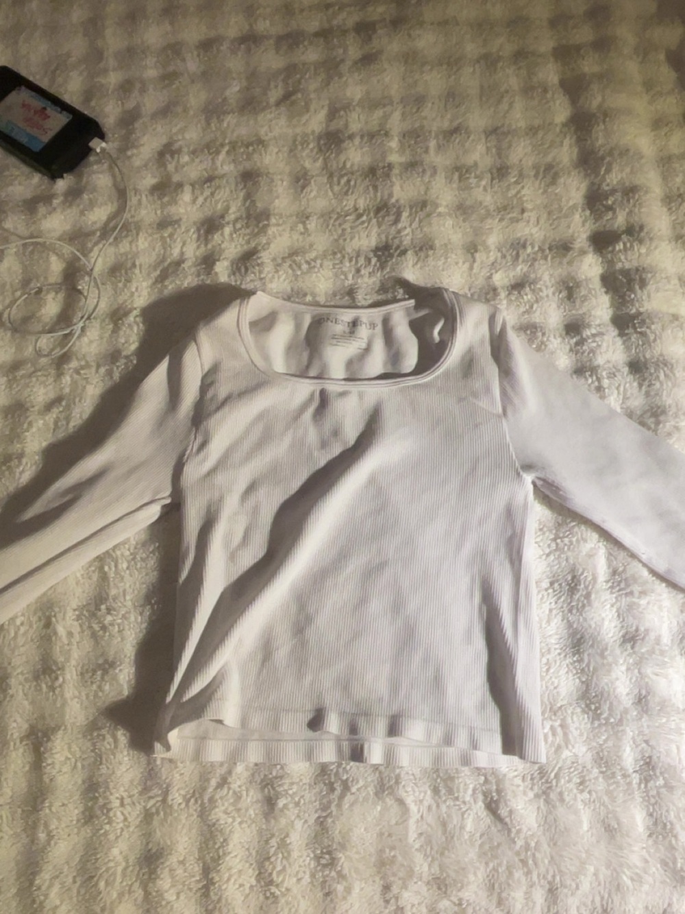 Square neck white long sleeve